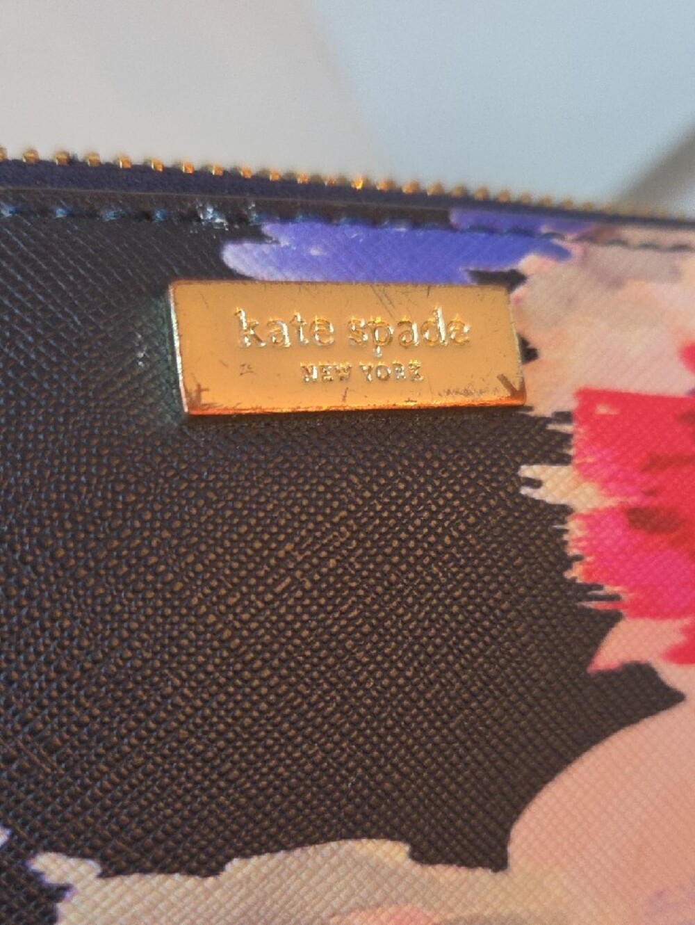 kate spade Black Floral Zip Around Wallet with Pink & Blue Accents - Picture 9 of 12